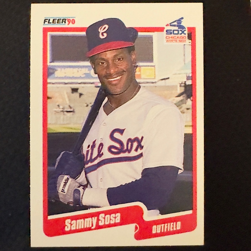Sammy Sosa 90 Fleer #548 Multiple Error DOB Card